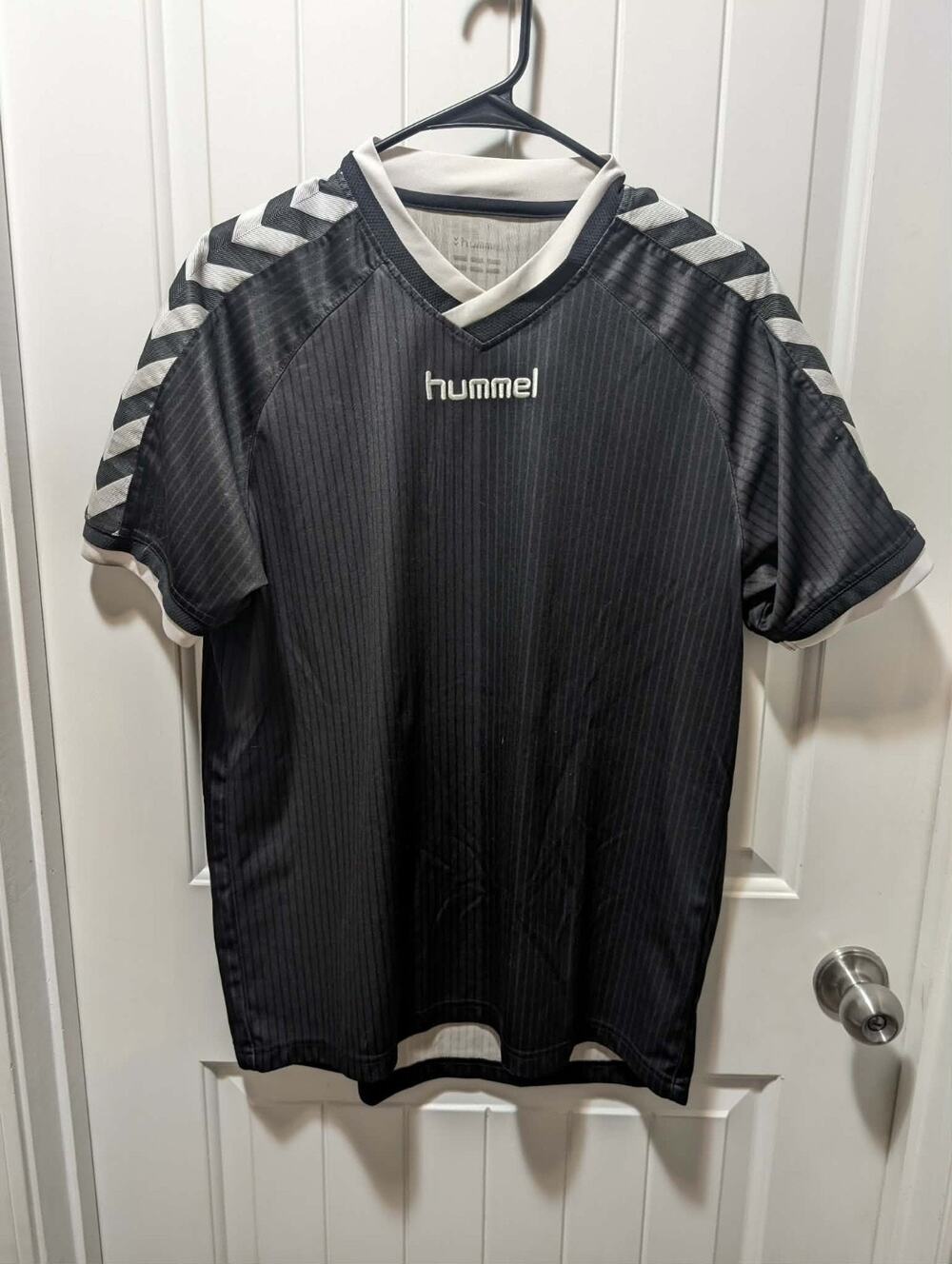 HUMMEL HANDBALL JERSEY Handball Black Athletic T-shirt Short Sleeve Top Men's L